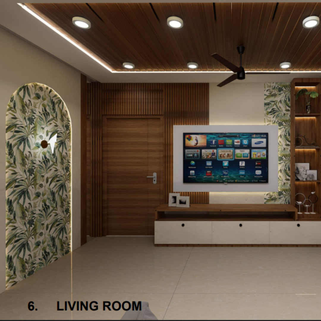 Elegant living room with modern furniture, cozy seating, and stylish décor