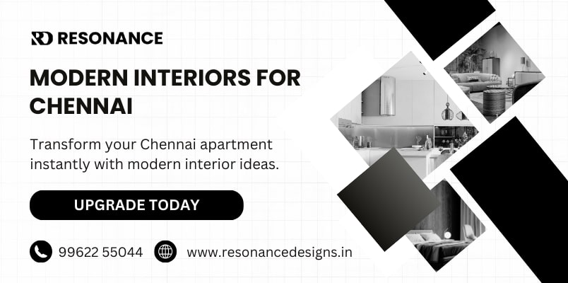 Modern interiors in Chennai apartments designed by Resonance for style and comfort.