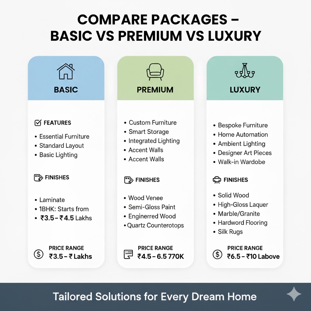 Full home interior design packages including planning, décor, and furniture solutions.