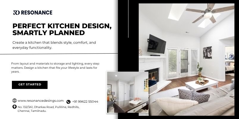 Smart kitchen design with modern layout, storage, and style by Resonance Designs