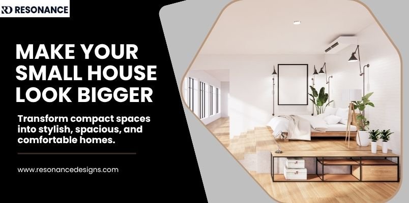 Small modern home interior by Resonance designed to look bigger and spacious.